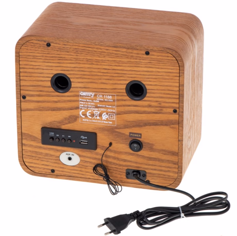 Kaasaskantav retro raadio Camry CR 1188, Bluetooth 5.0, FM/AM, 10 W - 3
