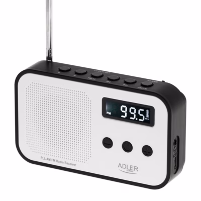 Kaasaskantav raadio Adler AD 1907, FM/AM, LCD-ekraan, äratuskell, USB‑C, 600 mAh
