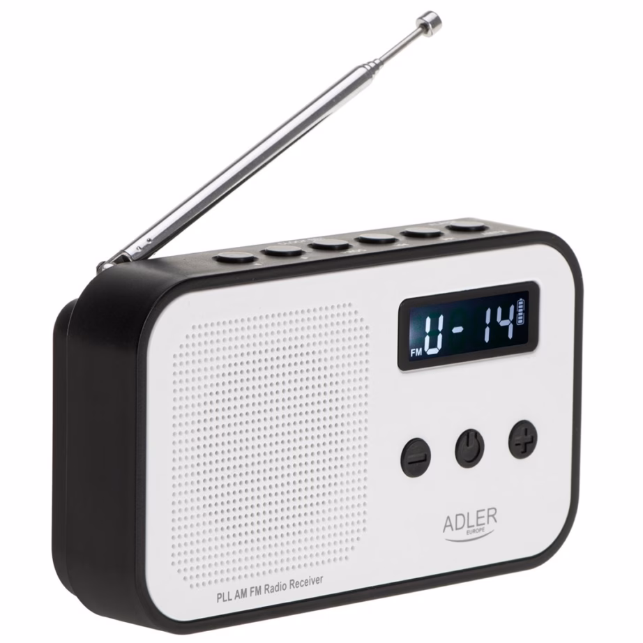 Kaasaskantav raadio Adler AD 1907, FM/AM, LCD-ekraan, äratuskell, USB‑C, 600 mAh - 4