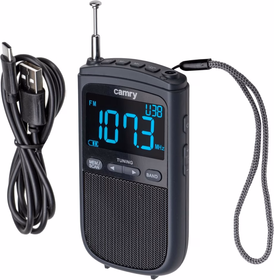 Kaasaskantav miniraadio Adler Camry CR 1905, FM/AM, LCD-ekraan, 900 mAh - 5