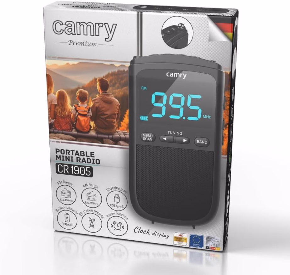 Kaasaskantav miniraadio Adler Camry CR 1905, FM/AM, LCD-ekraan, 900 mAh - 7