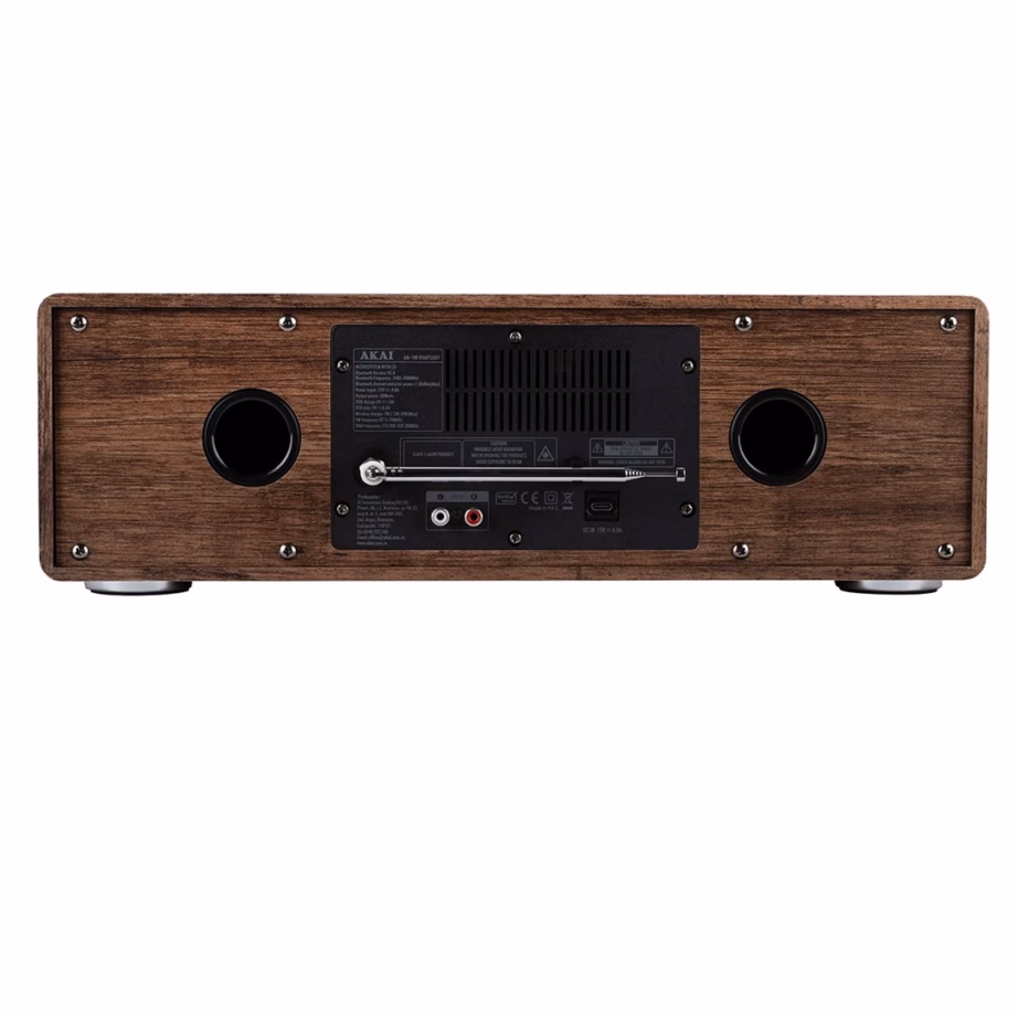 Mini-hifi süsteem AKAI AM-100 RHAPSODY, 30 W RMS, Bluetooth 5.0, DAB+/FM, CD/USB/AUX - 2