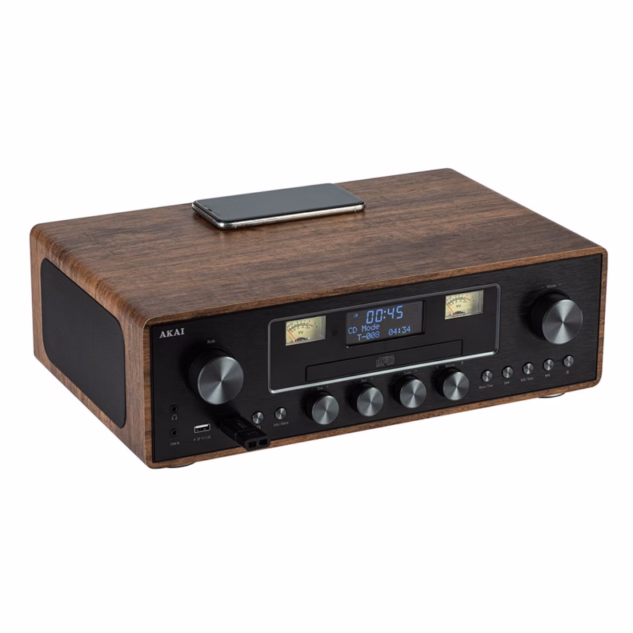 Mini-hifi süsteem AKAI AM-100 RHAPSODY, 30 W RMS, Bluetooth 5.0, DAB+/FM, CD/USB/AUX - 3