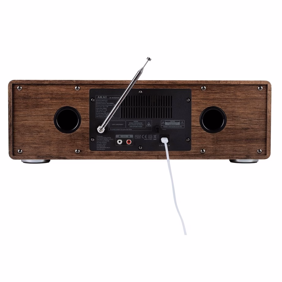 Mini-hifi süsteem AKAI AM-100 RHAPSODY, 30 W RMS, Bluetooth 5.0, DAB+/FM, CD/USB/AUX - 5
