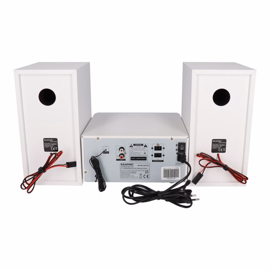 Minihifi süsteem Blaupunkt MS16BT Edition, Bluetoothi ja CD-mängijaga, valge - 7