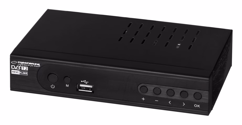 DVB-T2 TV-tuuner Esperanza EV106P, H.265/HEVC, HDMI 1.3 ja SCART, must - 2