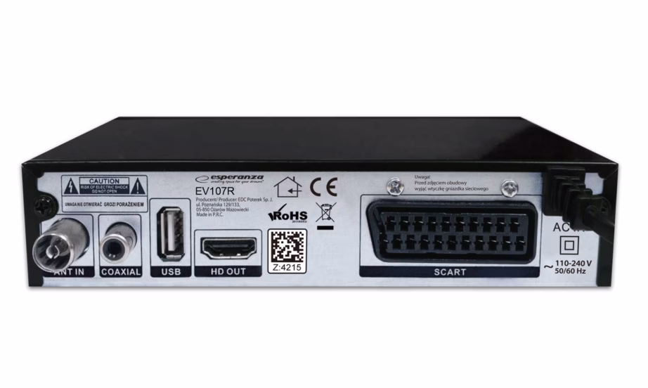 Digiboks Esperanza EV107R, kaabelsignaal, HDMI/USB/SCART, Dolby Digital Plus - 4