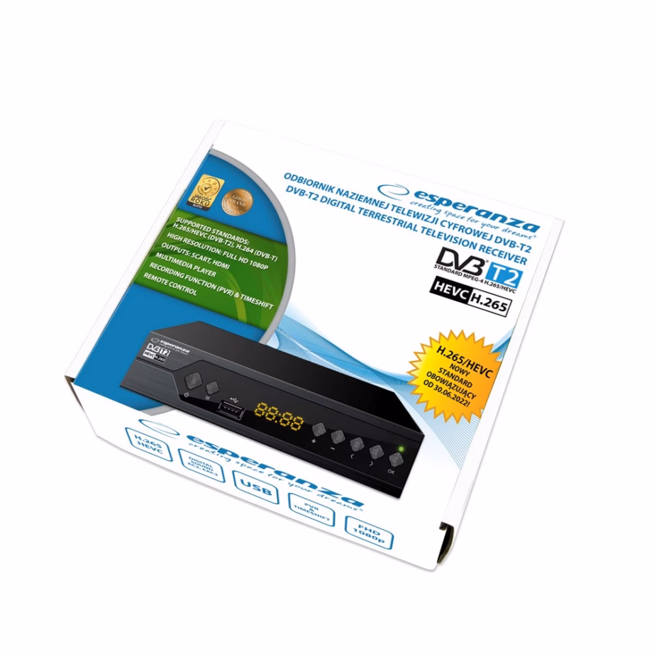 Digiboks Esperanza EV107R, kaabelsignaal, HDMI/USB/SCART, Dolby Digital Plus - 5