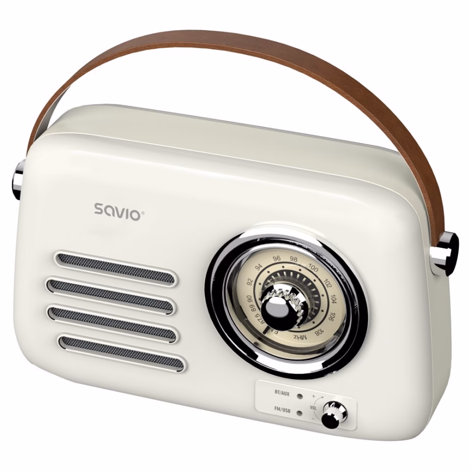 Kaaskantav raadio SAVIO RS-02, Bluetooth 5.3 ja MP3-esitus, valge - 2