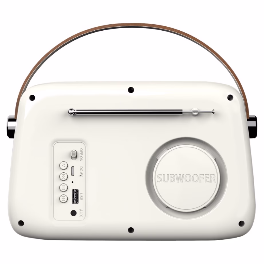 Kaaskantav raadio SAVIO RS-02, Bluetooth 5.3 ja MP3-esitus, valge - 5