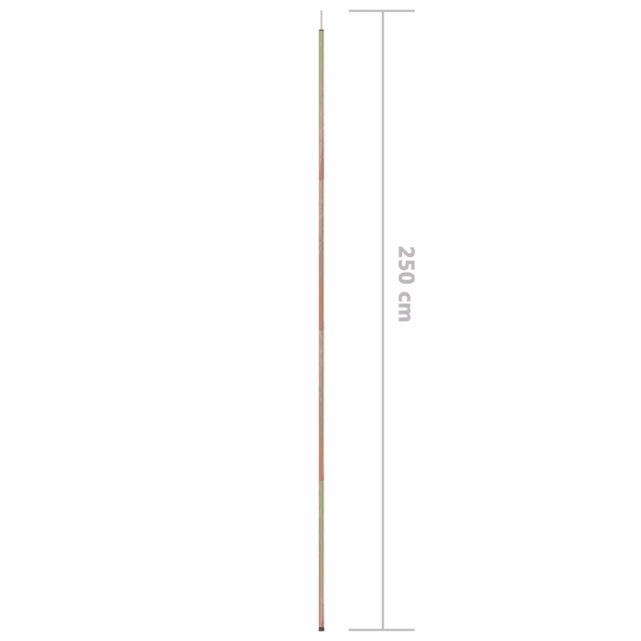 Päikesepurje post nööri ja vaiguga, tsingitud teras, 250 cm - 6