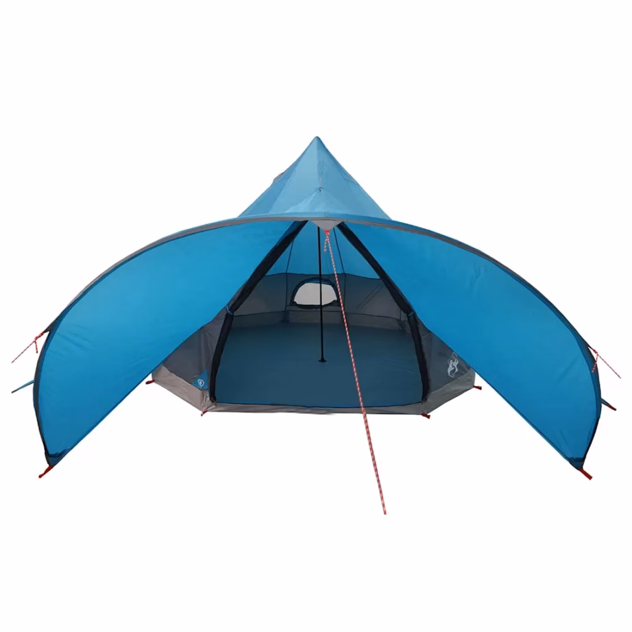 3-kohaline pere teepee telk 3-ühes katusega, sinine/hall, 312 x 312 x 197 cm - 6