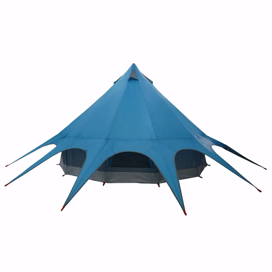 3-kohaline pere teepee telk 3-ühes katusega, sinine/hall, 312 x 312 x 197 cm - 8