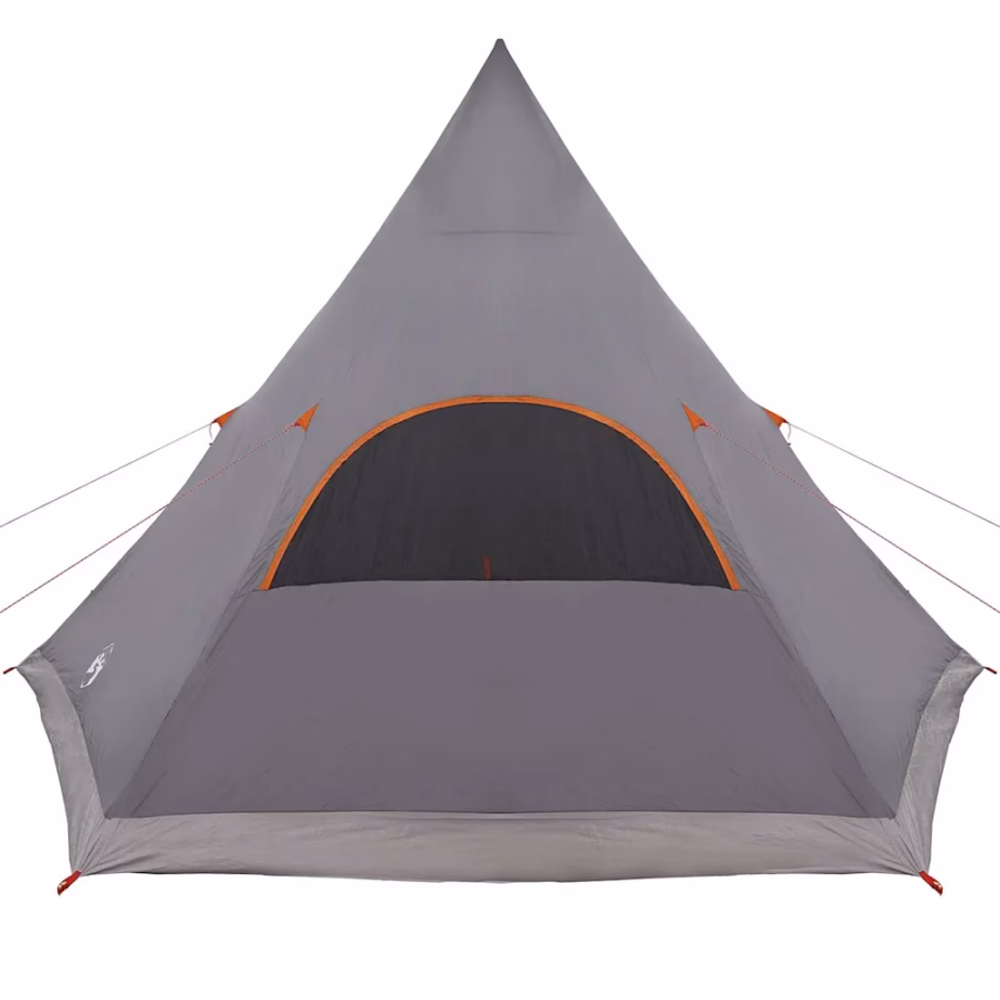 Pere teepee telk 5 inimesele, hall ja oranž, vettpidav 185T polüester, 545 x 450 x 295 cm - 8