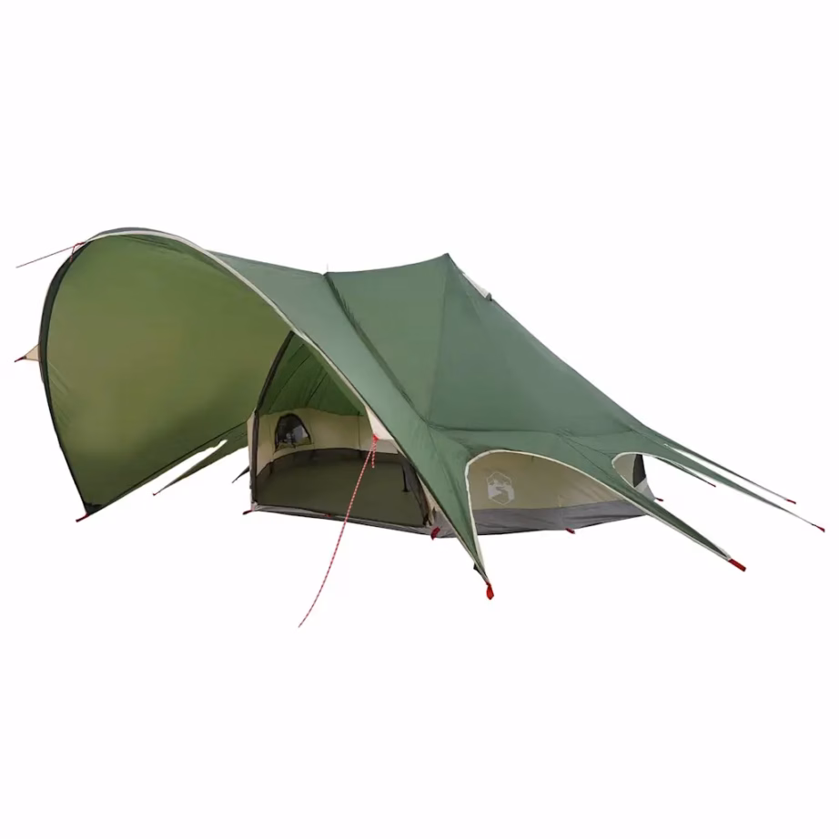 Pere teepee telk 7 inimesele, roheline ja hall, 600 x 600 x 347 cm - 2