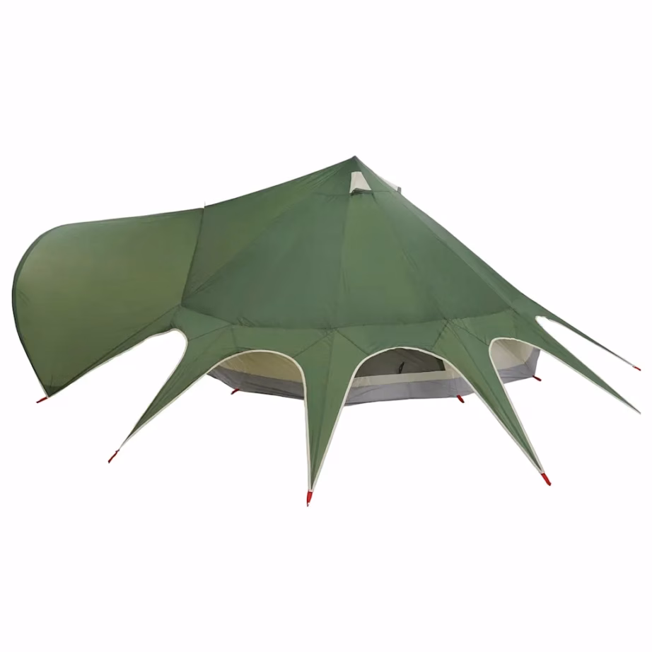 Pere teepee telk 7 inimesele, roheline ja hall, 600 x 600 x 347 cm - 7