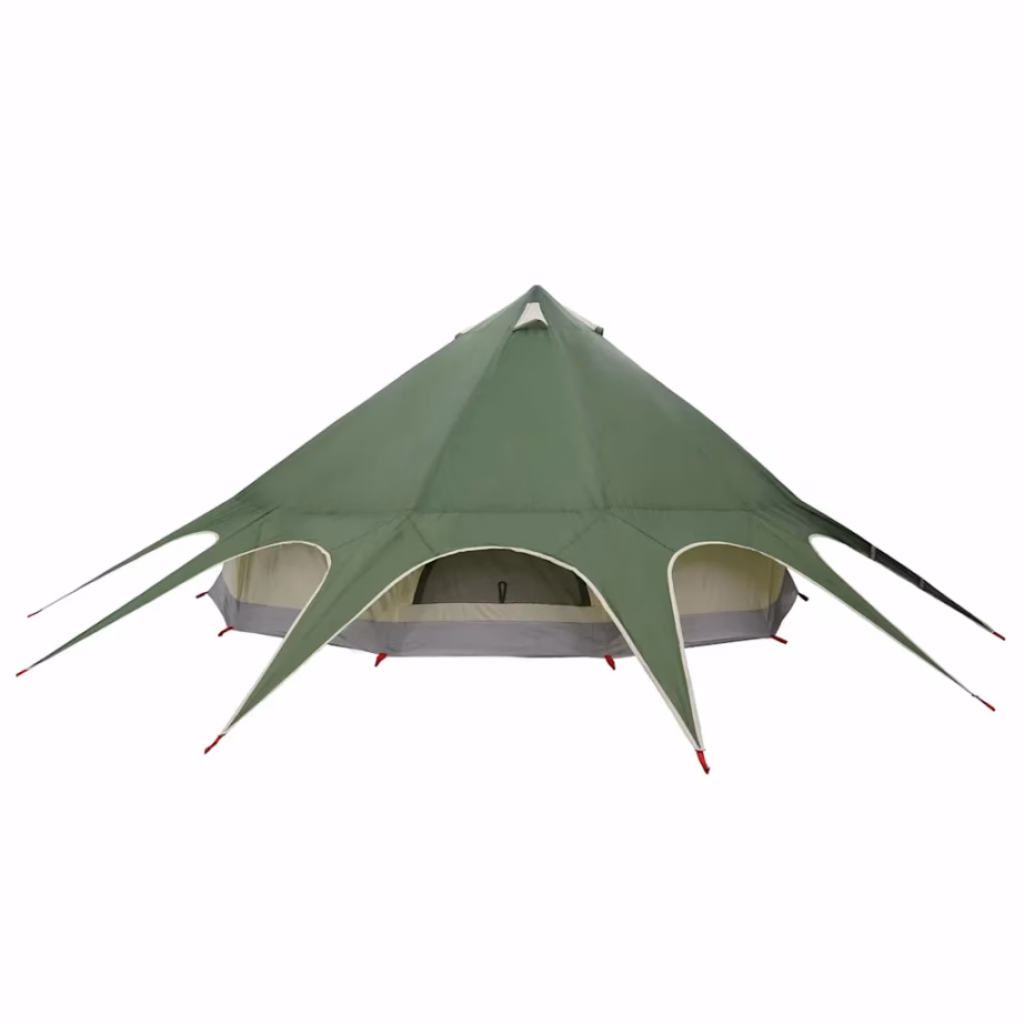Pere teepee telk 7 inimesele, roheline ja hall, 600 x 600 x 347 cm - 8