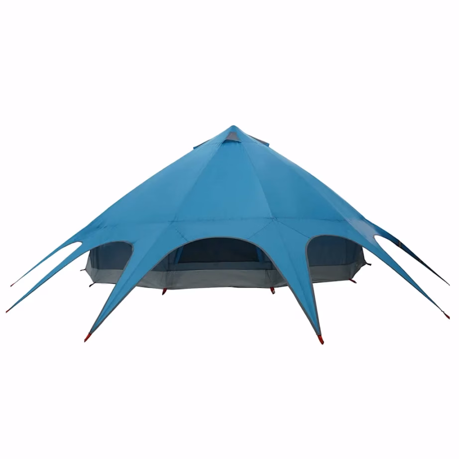 Pere teepee telk 9 inimesele, sinine-hall, veekindel, 502 x 502 x 297 cm - 8