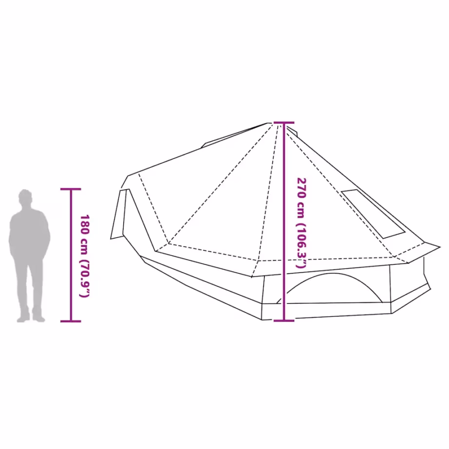 Pere tipi telk 10-le, sinine taft, E-pordi ja akendega, 680 x 430 x 270 cm - 13