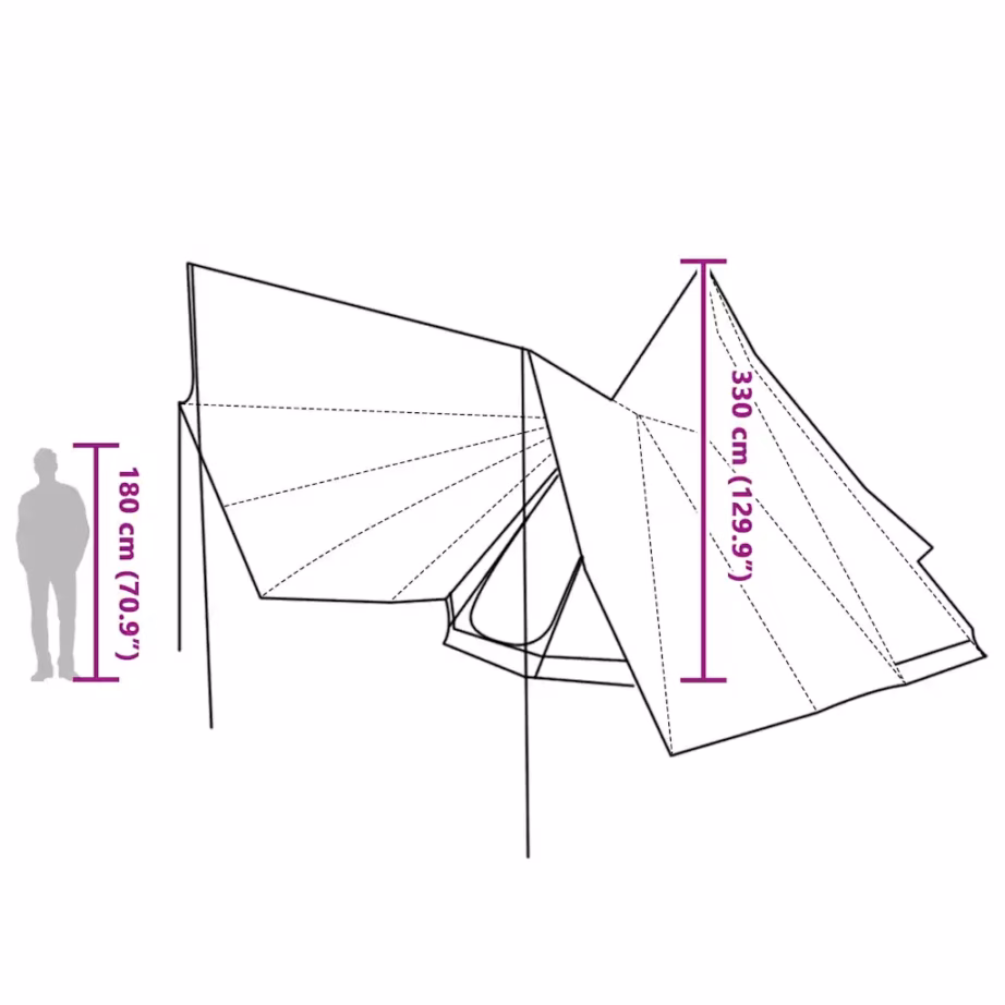 Pere tipi telk varikatuse ja õhuavaga, roheline, 12-le, 510 x 690 x 330 cm - 12