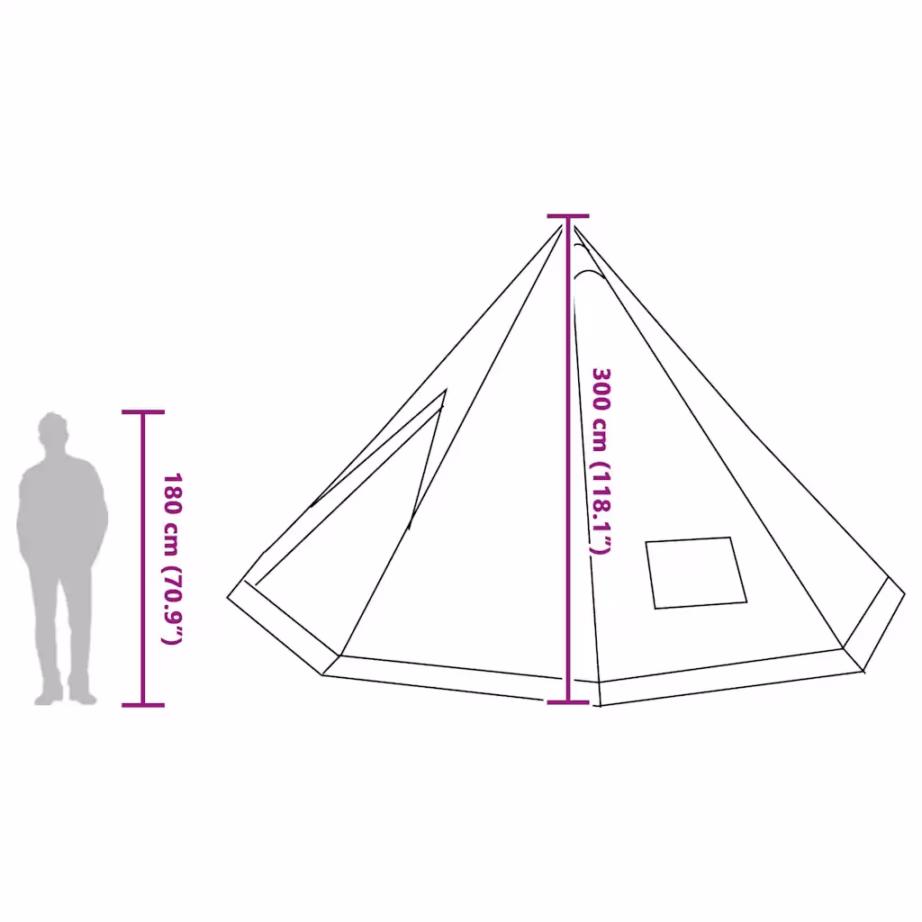 Perede tipi telk katusega, hall ja oranž taft, 12-le, 560 x 560 x 300 cm - 12