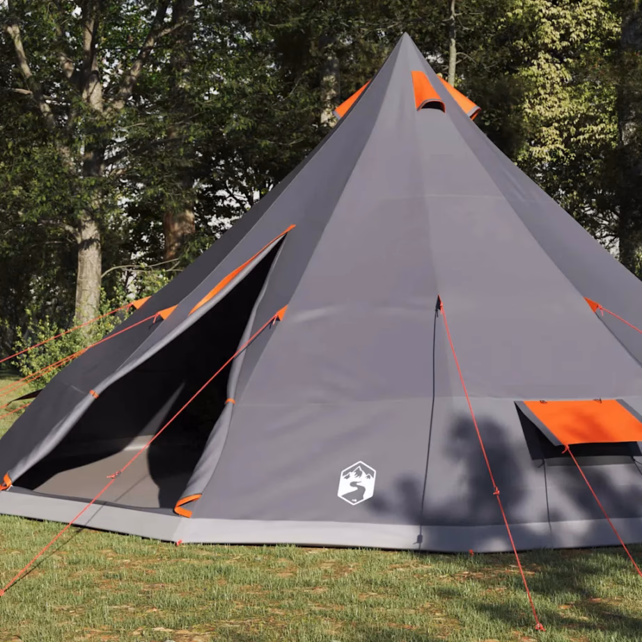 Perede tipi telk katusega, hall ja oranž taft, 12-le, 560 x 560 x 300 cm - 3