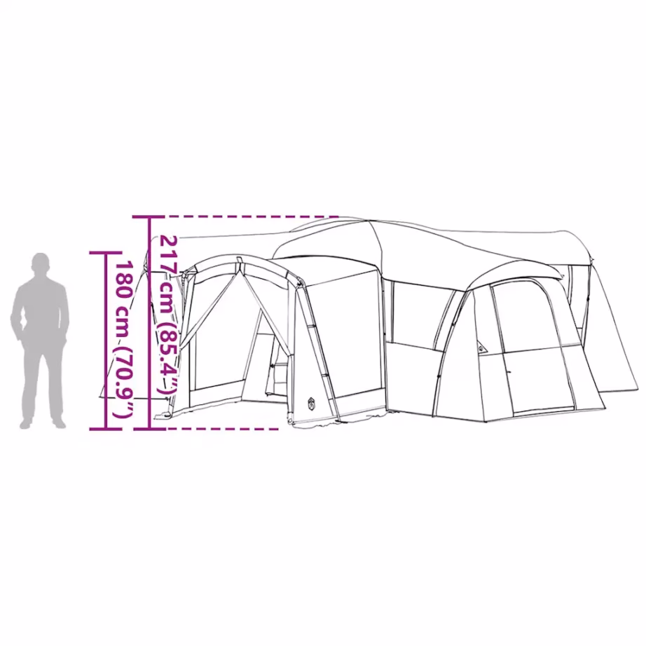 Peretelk 20 inimesele verandaga, roheline-valge, 745 x 700 x 217 cm - 12