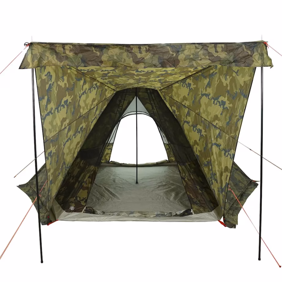Veekindel kamuflaaž peretelk 6 inimesele, tipi-kujuline verandaga, 408 x 350 x 240 cm - 5