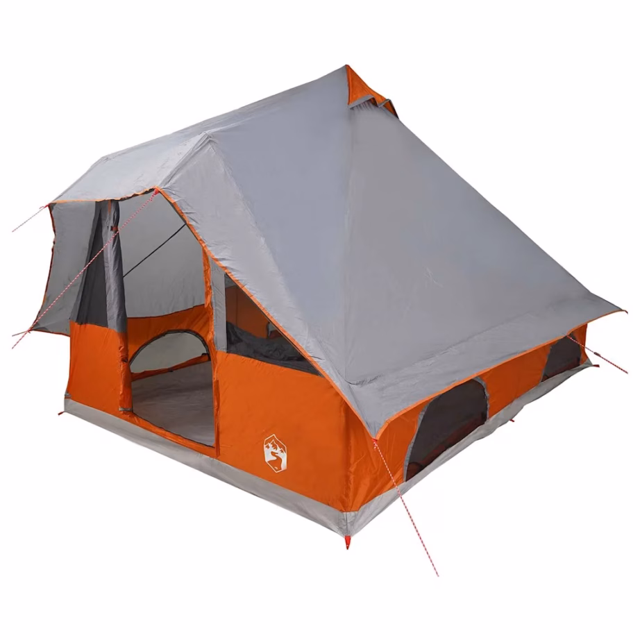8-kohaline tipi-stiilis peretelk katusega, hall ja oranž, taft, 358 x 296 x 258 cm - 2