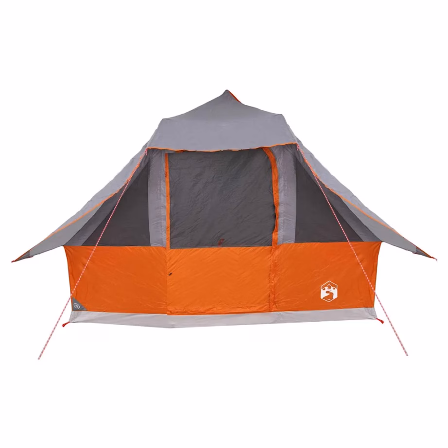 8-kohaline tipi-stiilis peretelk katusega, hall ja oranž, taft, 358 x 296 x 258 cm - 11