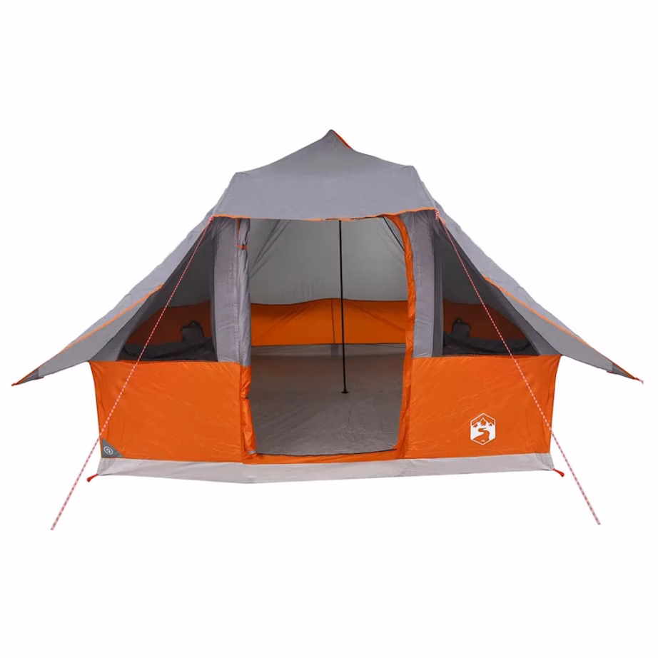 8-kohaline tipi-stiilis peretelk katusega, hall ja oranž, taft, 358 x 296 x 258 cm - 4