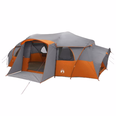 Peretelk tunnelkonstruktsiooniga vihmakattega, veekindel, hall/oranž, 10 inimesele, 580 x 307 x 208 cm