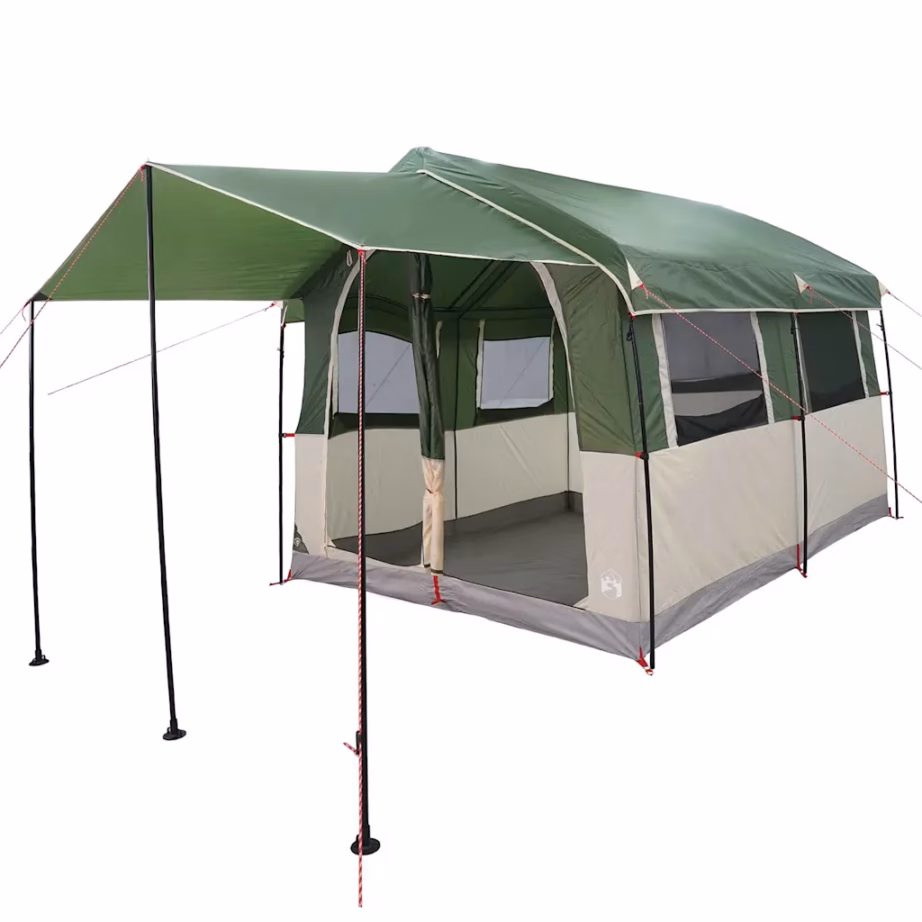 Veekindel peretelk verandaga 4 inimesele, roheline-valge, 324 x 255 x 230 cm - 2