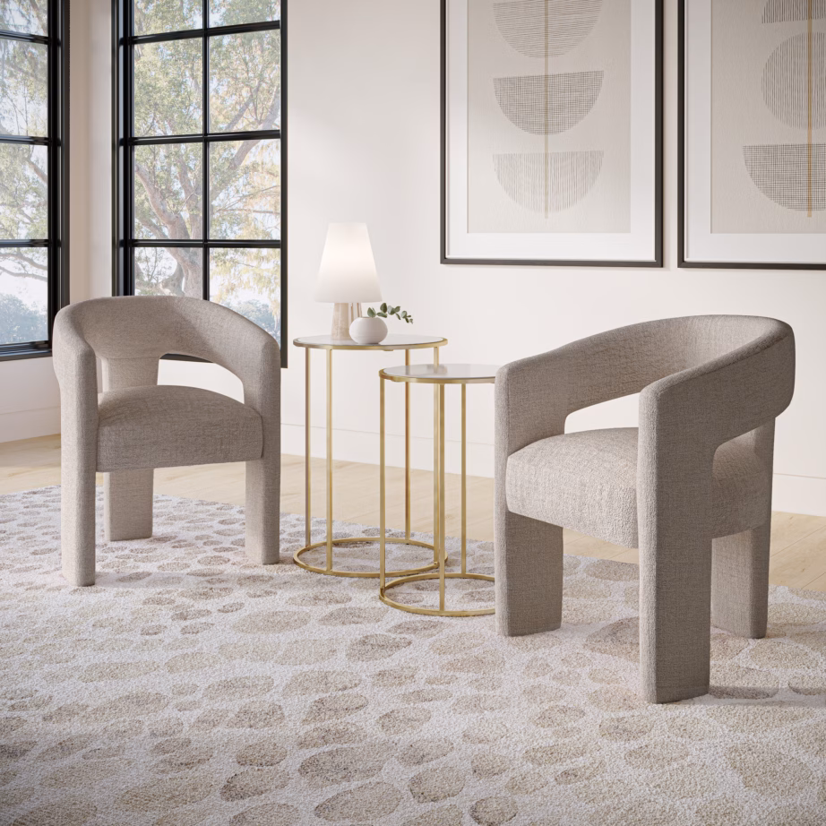 Taupe polsterdatud söögitool Livin Hill Leith LET71T, šenillkangas - 9