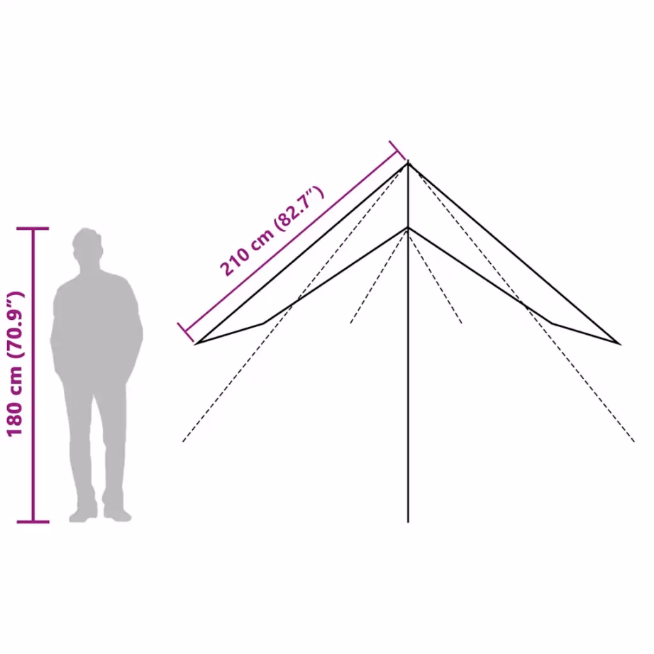 Matka tuulevari, pruun, veekindel polüester, 451 x 420 cm - 13