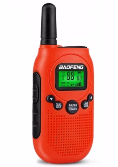 Laste PMR-käsiraadiote komplekt BAOFENG BF-T6 Panda, 2 tk, 446 MHz, punane