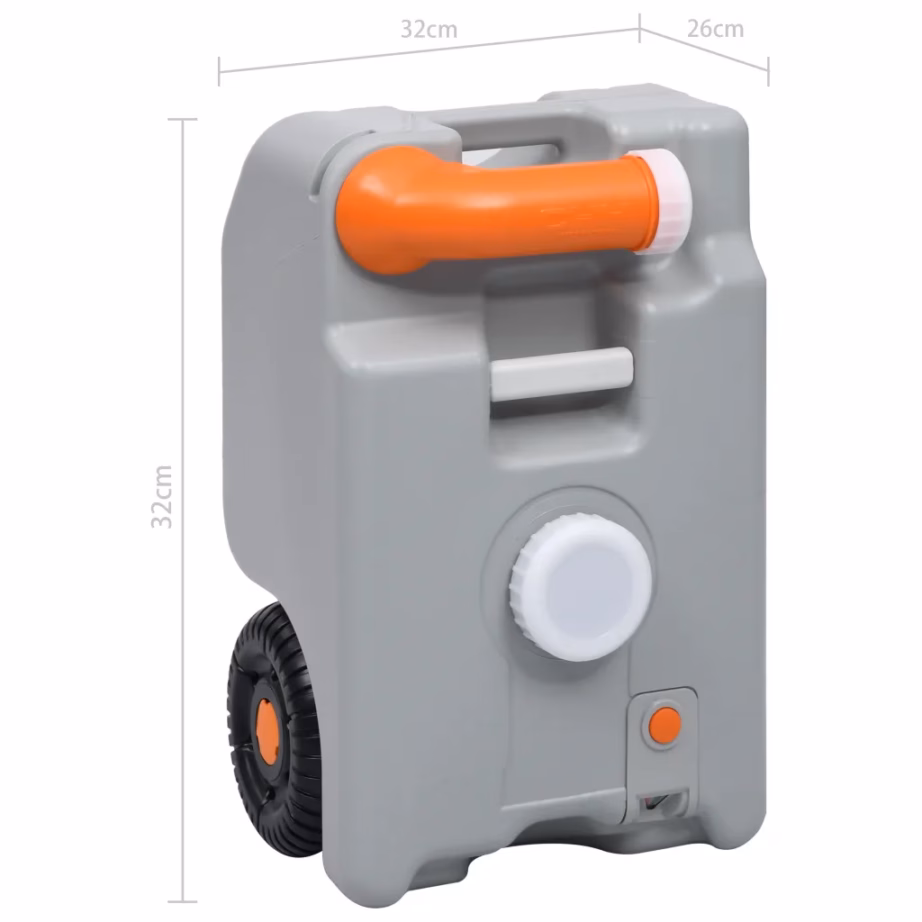 Ratastega veepaak matkamiseks, 25 l, hall, HDPE PP, reguleeritava sangaga - 10