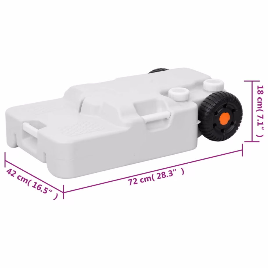 Ratastega veepaak matkamiseks, 30 l, hall HDPE - 8