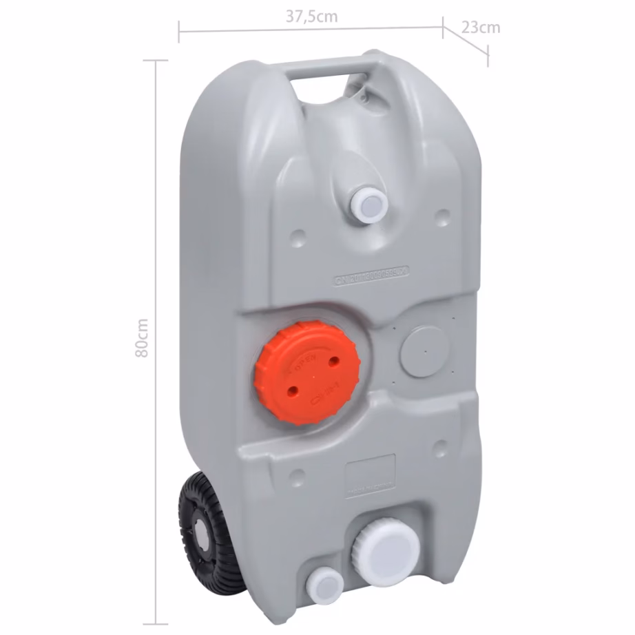 Ratastega kaasaskantav veepaak matkamiseks, 40 l, hall - 7