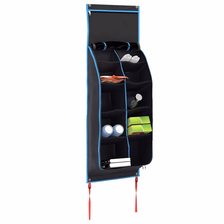 Rippuv matkatarvete hoiukott, must-sinine Oxford, 140 x 40 cm - 3