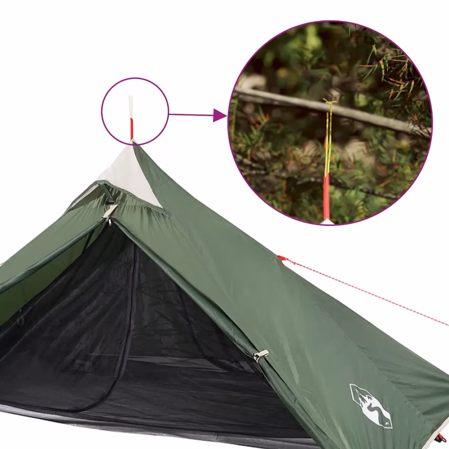 Riputatav ühe inimese tipi-matkatelk, roheline, veekindel, 255 x 153 x 130 cm - 10