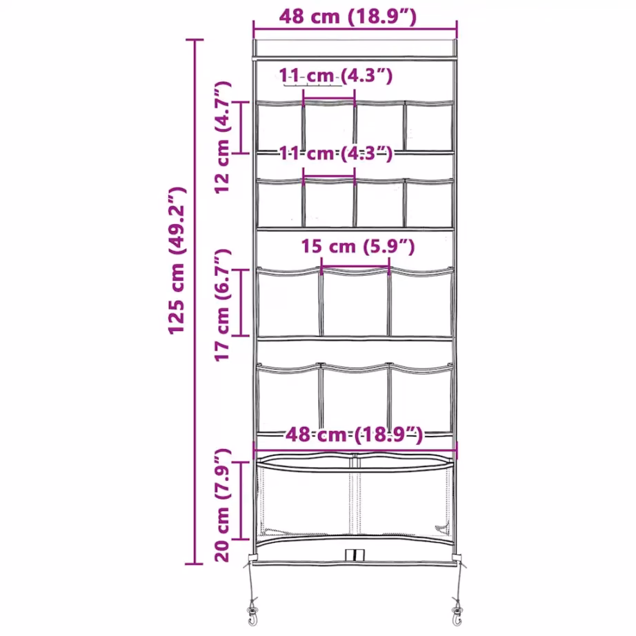 Riputatav välihoiukott telkimiseks, must-sinine, Oxford, 125 x 48 cm - 11