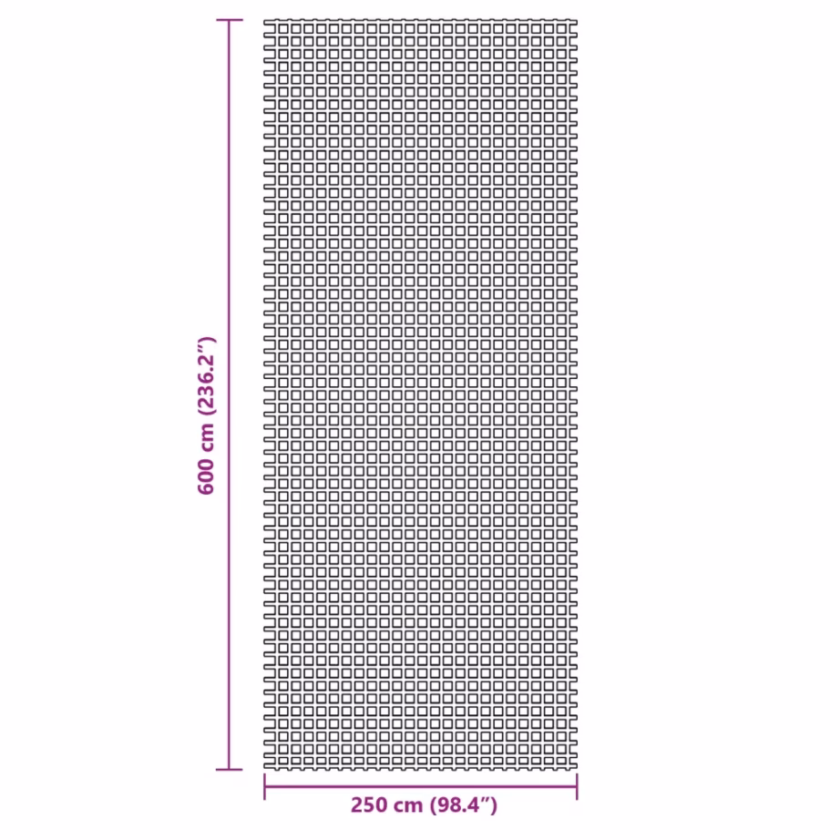 Telgivaip ruudustikmustriga, roheline, PVC-vahtkattega polüestervõrk, 6 x 2,5 m - 7