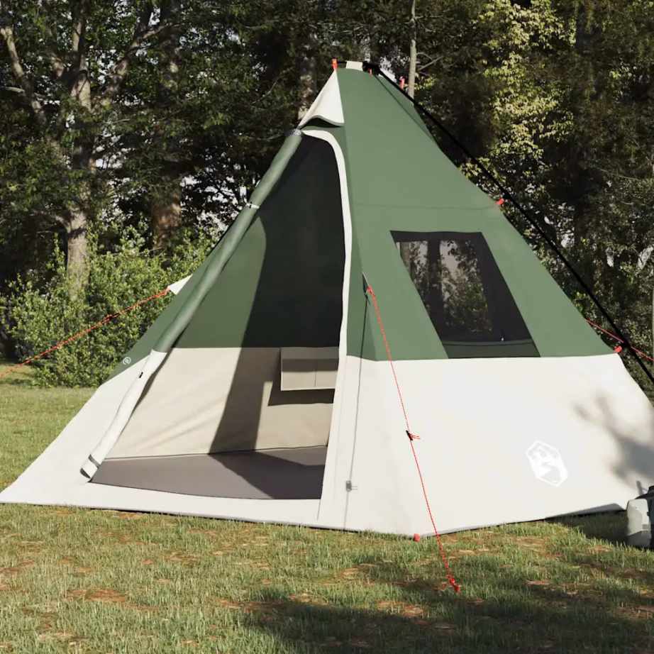Roheline tipi telk 6-le, õhuavaga, taft, 383 x 338 x 217 cm - 3