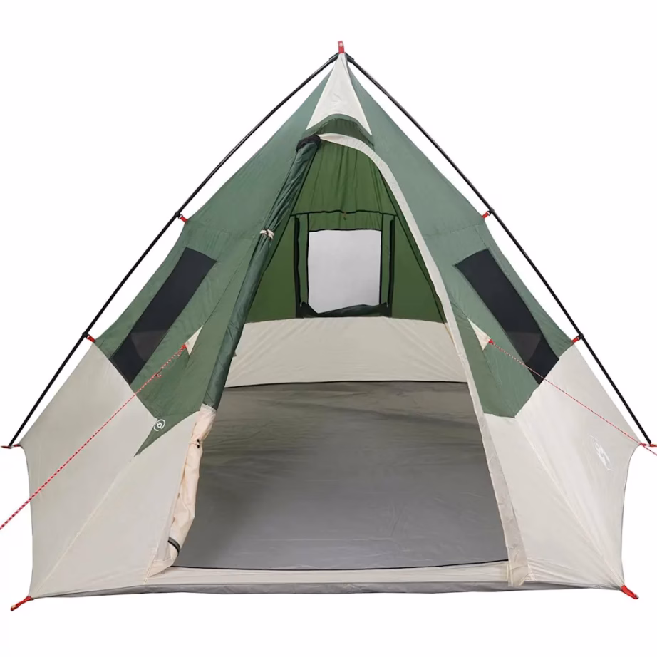 Roheline tipi telk 6-le, õhuavaga, taft, 383 x 338 x 217 cm - 4
