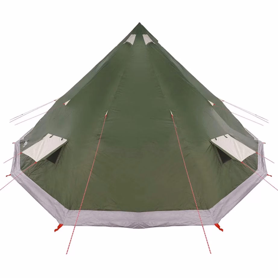 Suur tipi telk õhuava ja E-portiga, roheline taftkangas, 12-le, 560 x 560 x 300 cm - 5