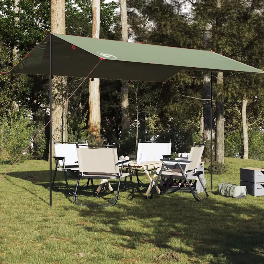 Veekindel matkatuulevari, roheline, 400 x 294 cm, PU-kattega 210D Oxford kangas - 3