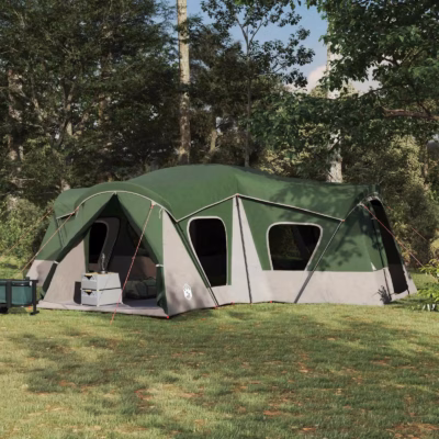 Vihmakindel peretelk akende ja õmmeldud ruumieraldajaga, roheline, 610 x 610 x 210 cm, 185T polüster PU-kattega