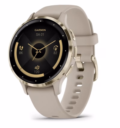 Nutikell Garmin Venu 3S, 41 mm, 1,2" AMOLED puuteekraan, GPS, Wi‑Fi, kuldne/hall