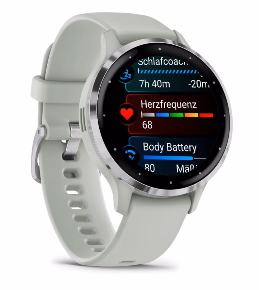 Nutikell Garmin Venu 3S, 1,2" AMOLED puuteekraan, 41 mm, Wi‑Fi ja GPS, hall/hõbedane (3)